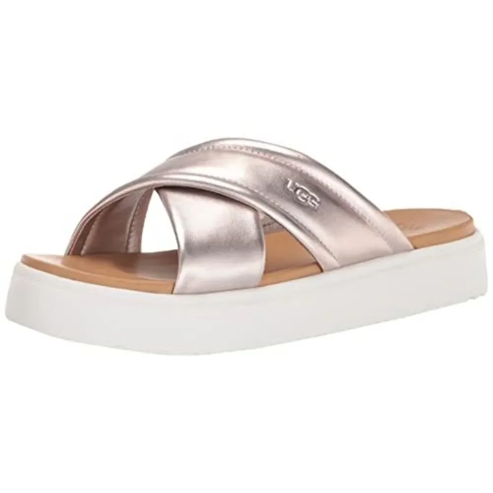 UGG Zayne Crossband Women's Sandals, Rose Gold Metallic, 8 - Picture 1 of 1